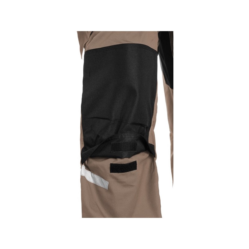 Delovne hlače z oprsnikom, CXS STRETCH, moške, raztegljive, bež-črne
