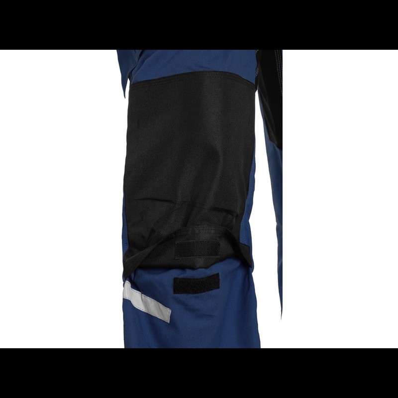 Delovne hlače z oprsnikom CXS STRETCH, moške, raztegljive, temno modro-črne