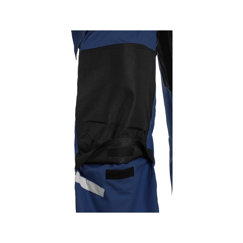 Delovne hlače z oprsnikom CXS STRETCH, moške, raztegljive, temno modro-črne