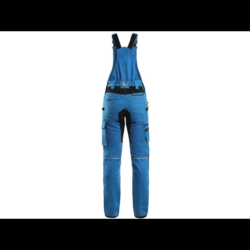 Delovne hlače z oprsnikom CXS STRETCH, ženske, modro-črne