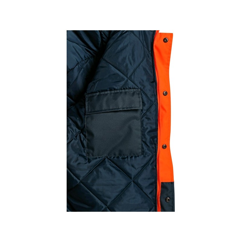High visible jacket CXS OXFORD, padded, men´s, orange-blue