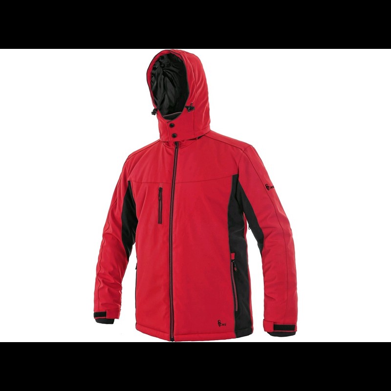 Podložena softshell jakna VEGAS, zimska, moška, rdeče-črna