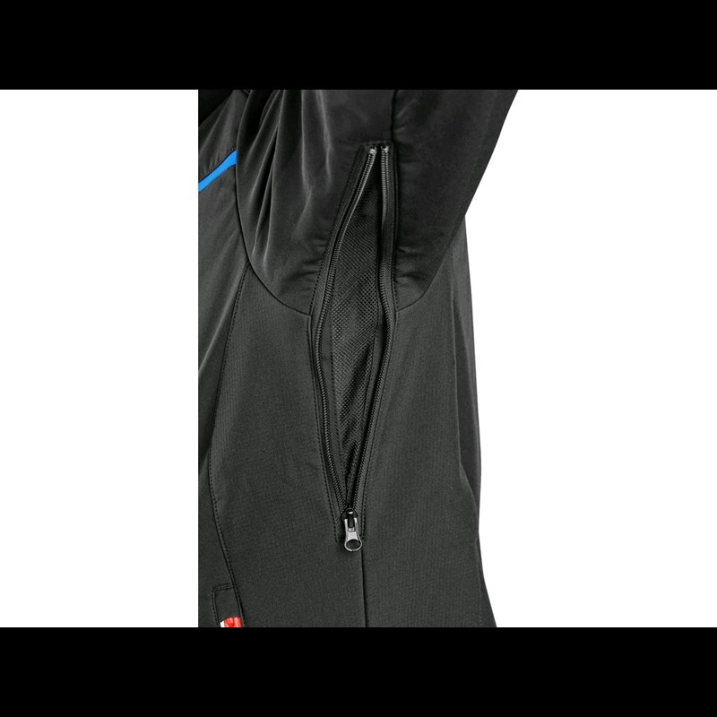Jacket CXS NORFOLK, men’s, black with HV blue/red accessories
