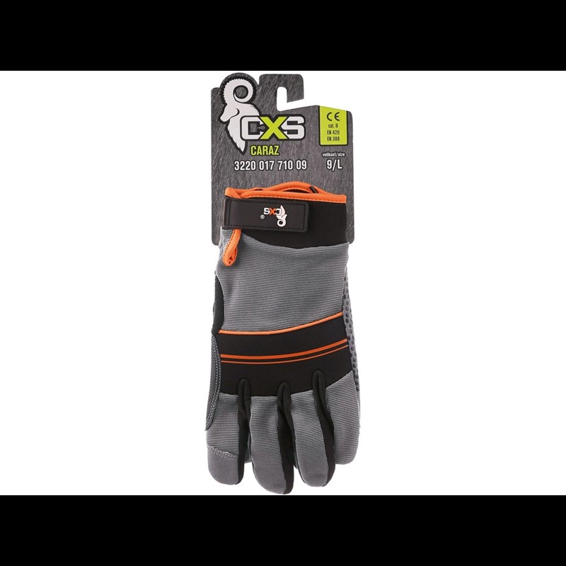 Gloves CXS CARAZ, combined, grey-black
