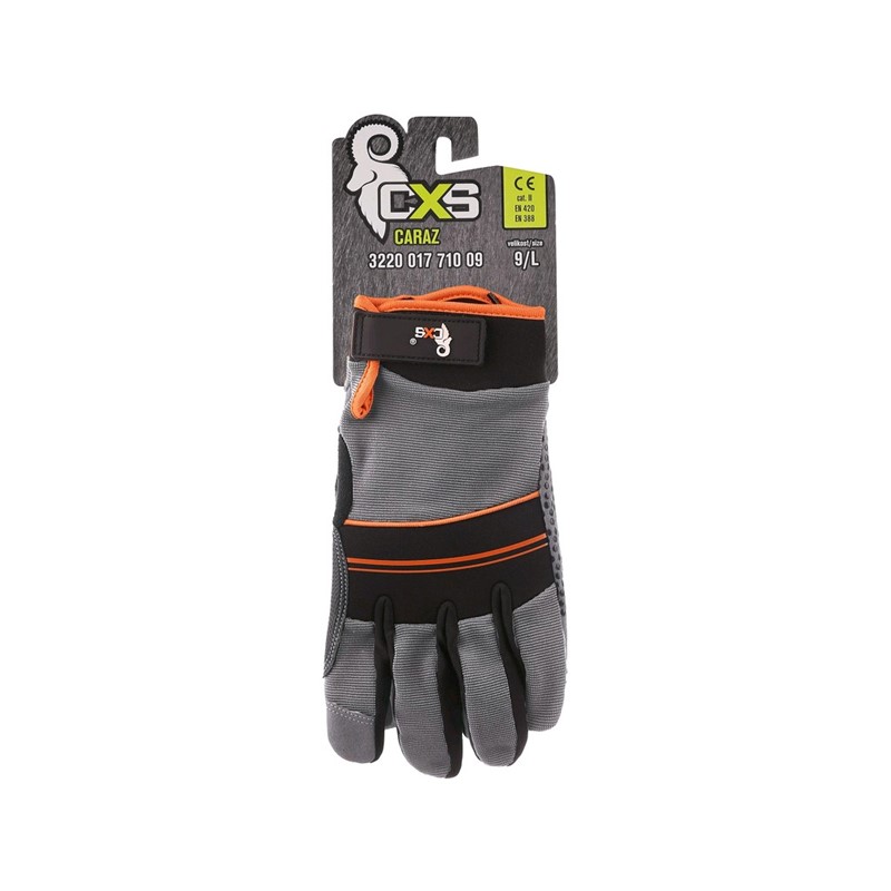 Gloves CXS CARAZ, combined, grey-black