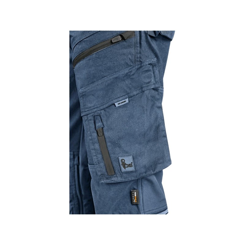 Delovne hlače CXS LEONIS, modre z  črnimi črtami