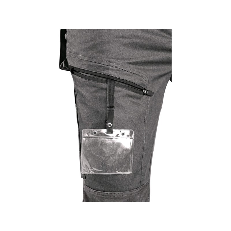 Delovne hlače CXS LEONIS, sive s črnimi črtami